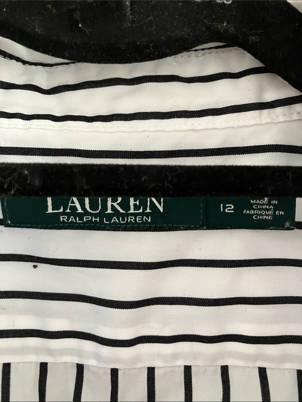Ralph Lauren White Dress Shirt with Black Pinstripes - Picture 2 of 2